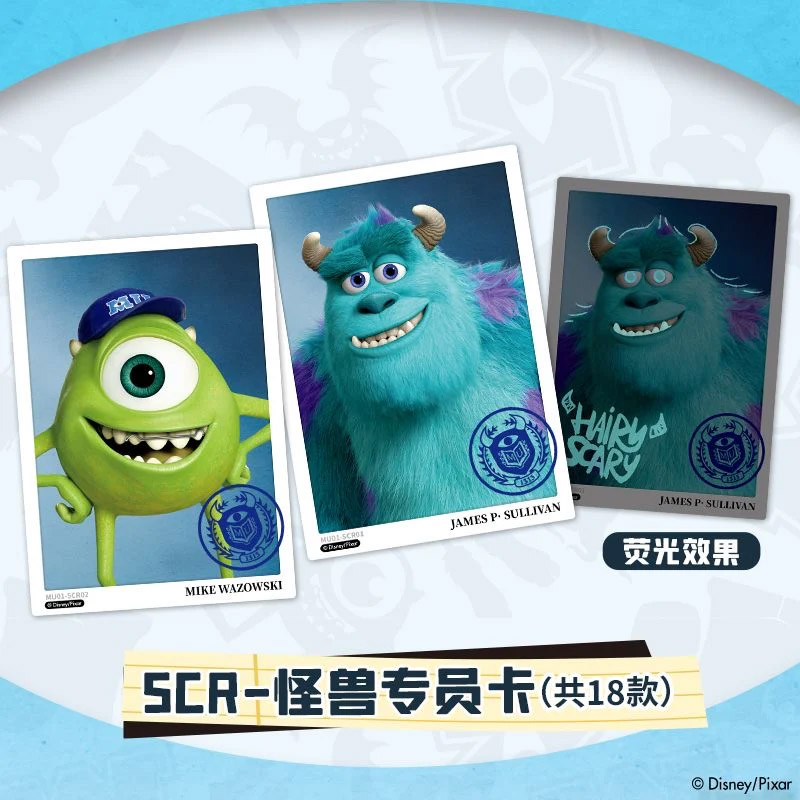 Disney Cardfun Monsters University Deluxe Edition Boite 10 Boosters 4 Cartes